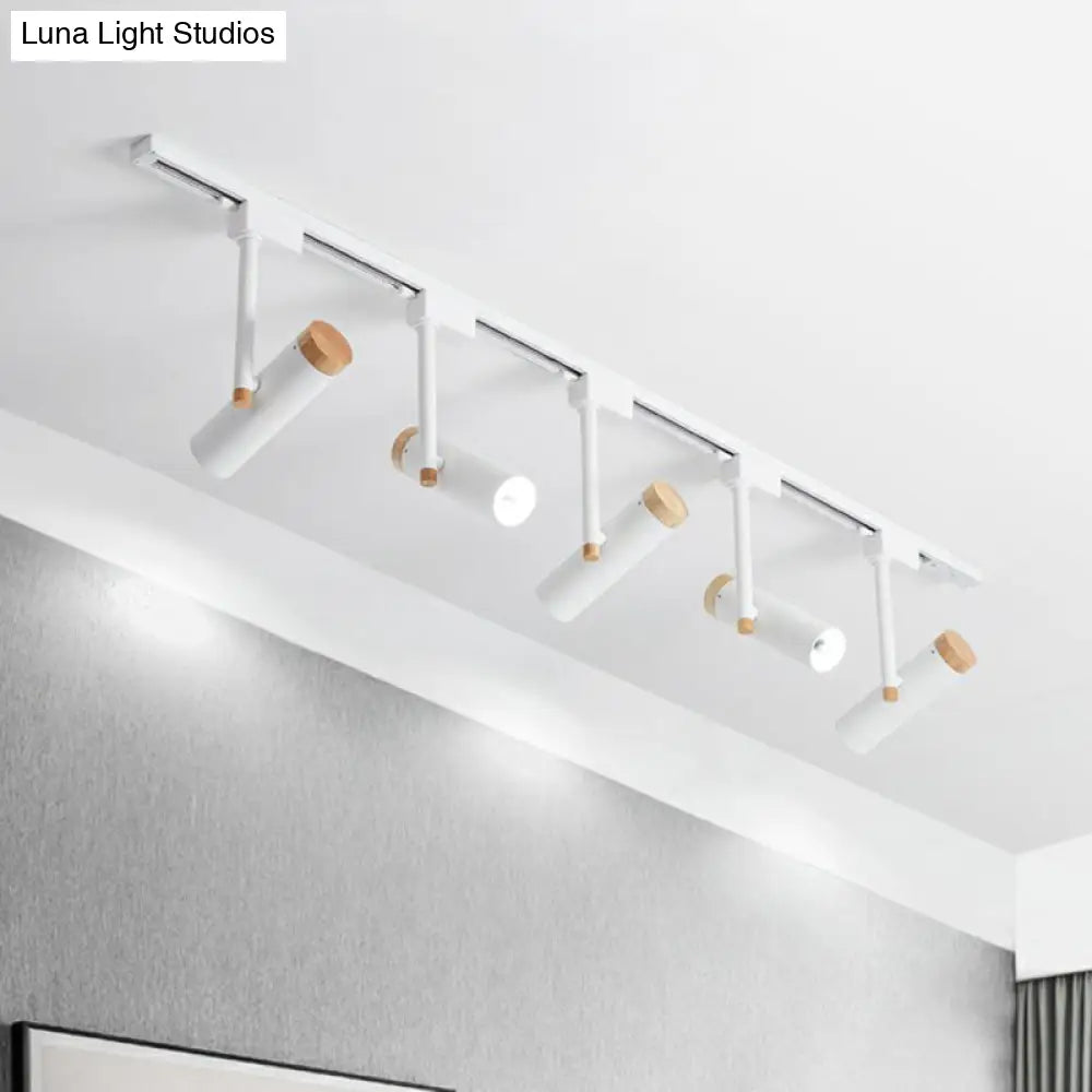 DecorBites™ DecorBites™ Nordic Tubular Spotlight with Wood Cap - Semi Flush Mount for Living Room Track Lighting