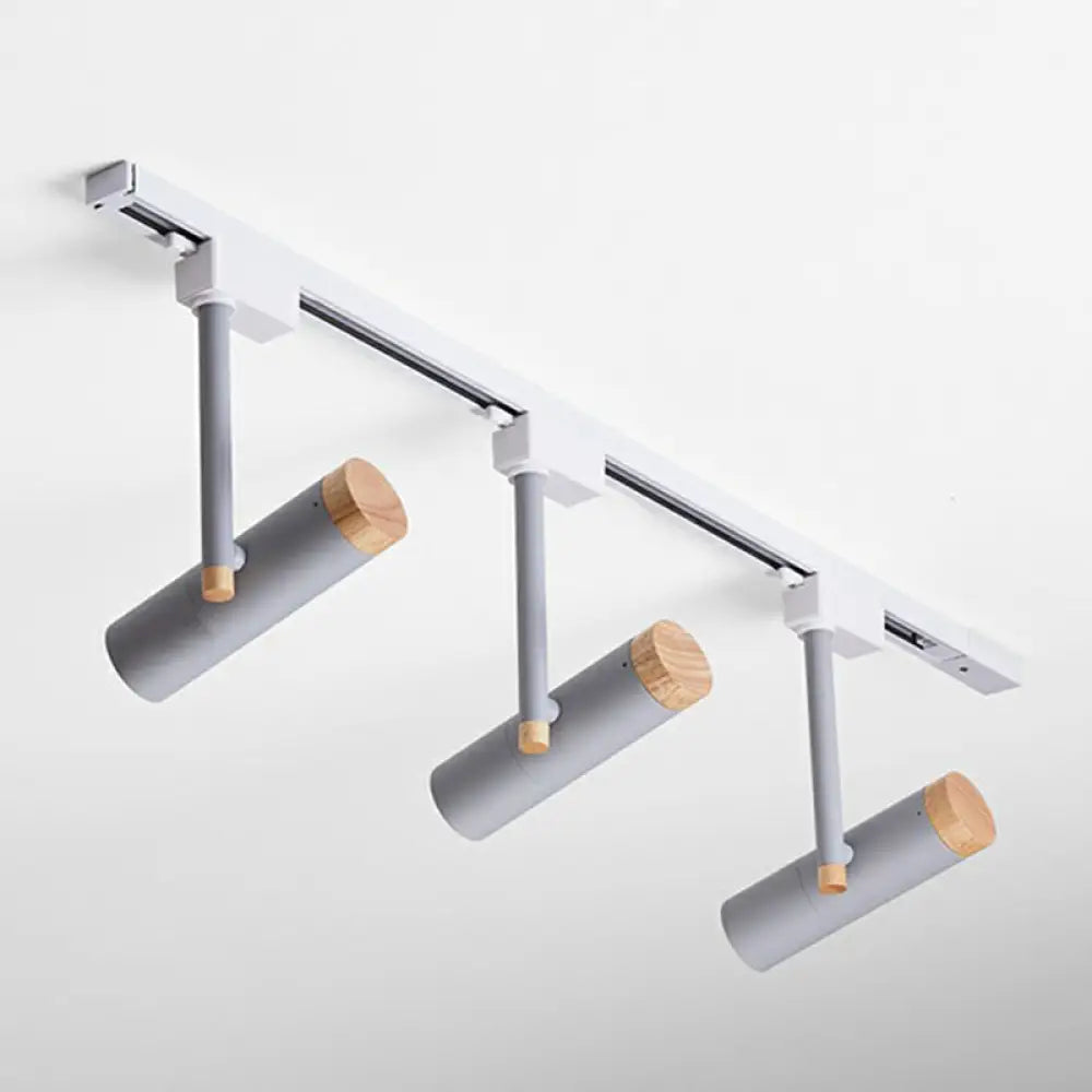 DecorBites™ DecorBites™ Nordic Tubular Spotlight with Wood Cap - Semi Flush Mount for Living Room Track Lighting