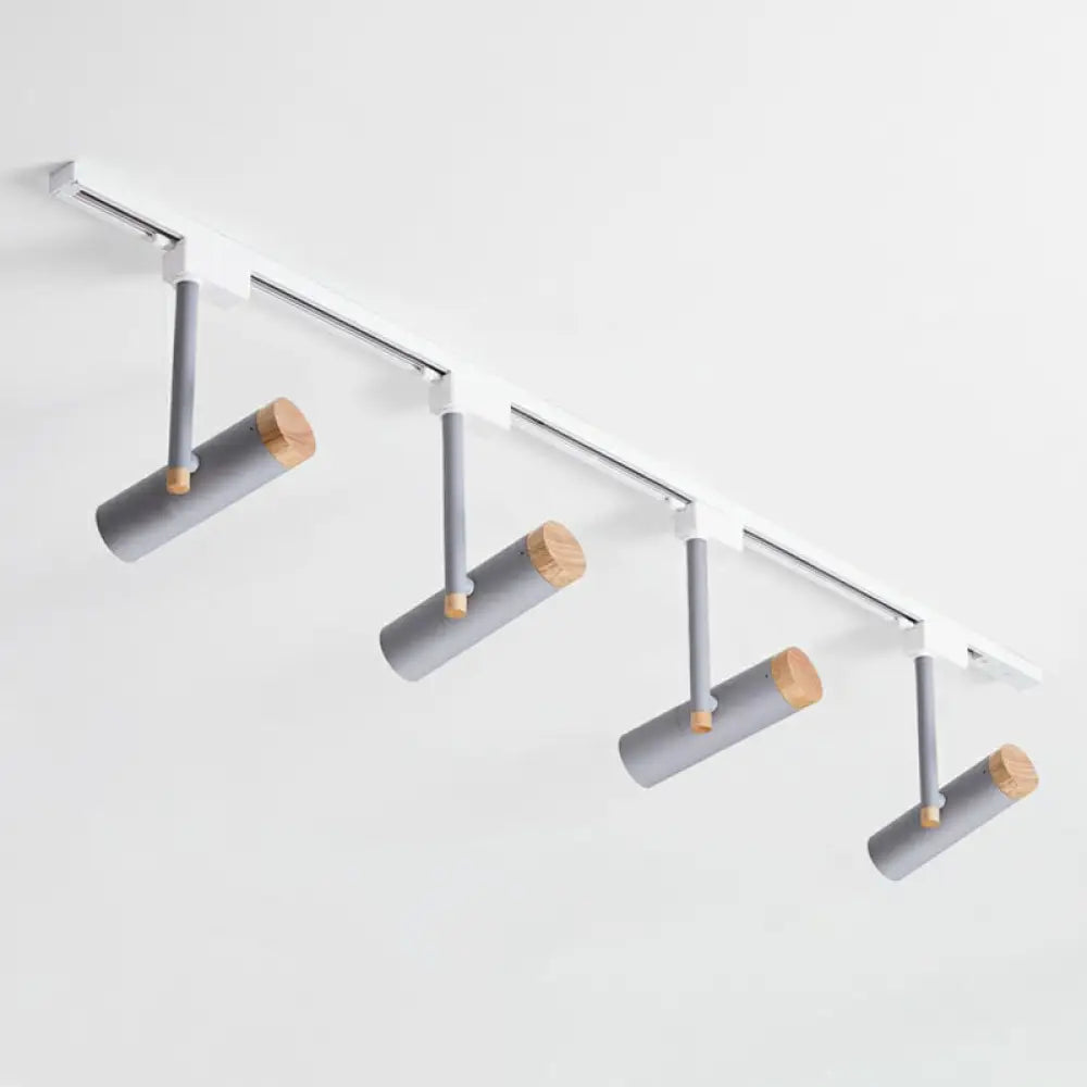 DecorBites™ DecorBites™ Nordic Tubular Spotlight with Wood Cap - Semi Flush Mount for Living Room Track Lighting