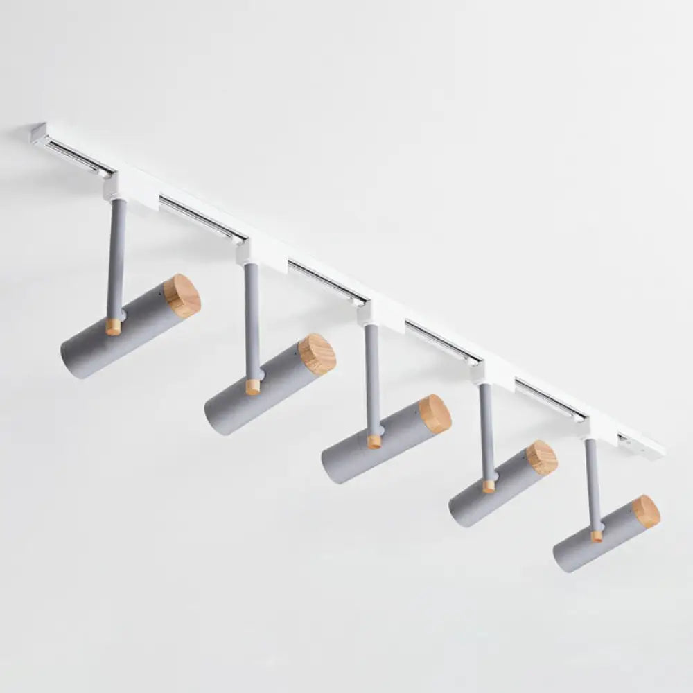 DecorBites™ DecorBites™ Nordic Tubular Spotlight with Wood Cap - Semi Flush Mount for Living Room Track Lighting