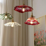 Nordic Vintage Flower Glass Pendant Light - Decorbites