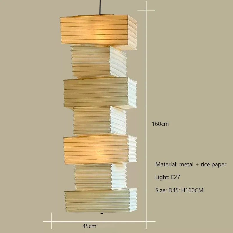 Nordic Wabi-Sabi Rice Paper Pendant Light - Decorbites