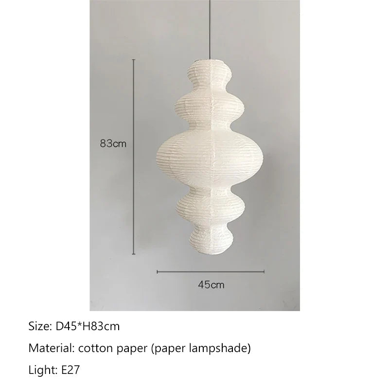 Nordic Wabi-Sabi Rice Paper Pendant Light - Decorbites