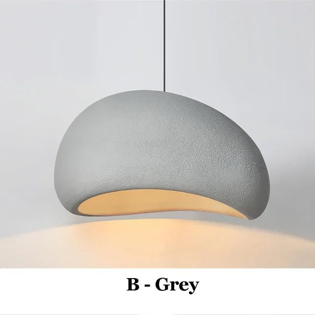 Nordic Wabi-Sabi White Or Gray Sculptural Pendant Light - Decorbites