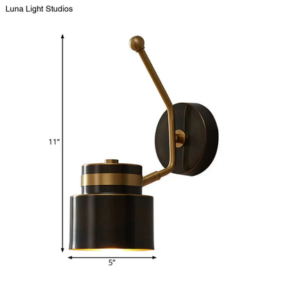 DecorBites™ DecorBites™ Nordic Wall Lamp with Adjustable Black Metallic Mount and Shade, 1-Bulb Cylinder Fixture
