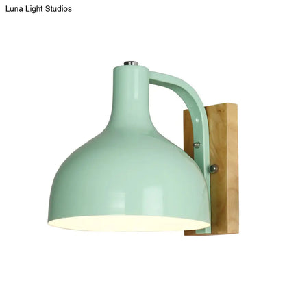 DecorBites™ DecorBites™ Nordic Wall-Mounted Barn Shade Light with 1 Head and 7.5" Width - Perfect for Bedroom or Bedside in White, Pink, Blue, or Green