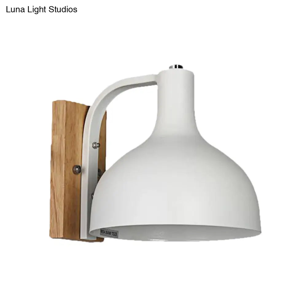 DecorBites™ DecorBites™ Nordic Wall-Mounted Barn Shade Light with 1 Head and 7.5" Width - Perfect for Bedroom or Bedside in White, Pink, Blue, or Green