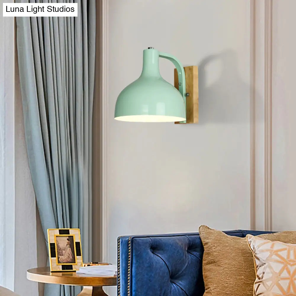 DecorBites™ DecorBites™ Nordic Wall-Mounted Barn Shade Light with 1 Head and 7.5" Width - Perfect for Bedroom or Bedside in White, Pink, Blue, or Green