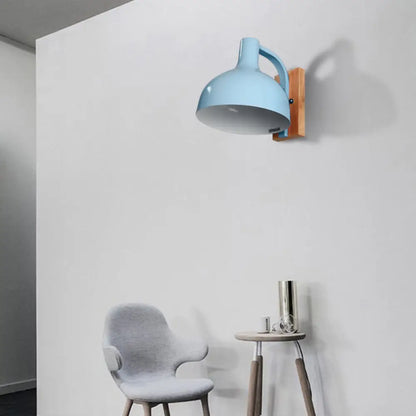 DecorBites™ DecorBites™ Nordic Wall-Mounted Barn Shade Light with 1 Head and 7.5" Width - Perfect for Bedroom or Bedside in White, Pink, Blue, or Green