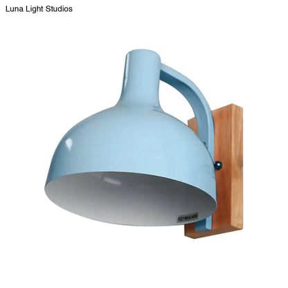 DecorBites™ DecorBites™ Nordic Wall-Mounted Barn Shade Light with 1 Head and 7.5" Width - Perfect for Bedroom or Bedside in White, Pink, Blue, or Green