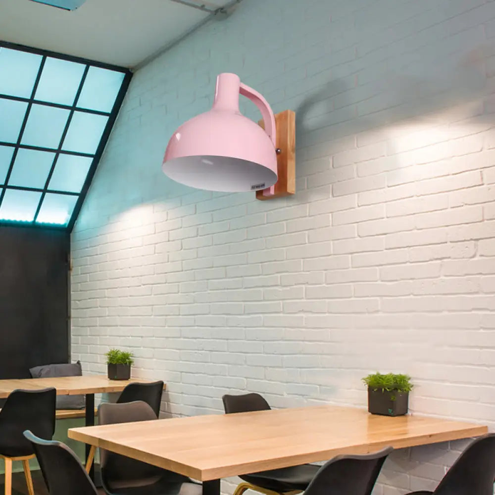 DecorBites™ DecorBites™ Nordic Wall-Mounted Barn Shade Light with 1 Head and 7.5" Width - Perfect for Bedroom or Bedside in White, Pink, Blue, or Green