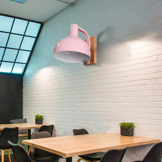 DecorBites™ DecorBites™ Nordic Wall-Mounted Barn Shade Light with 1 Head and 7.5" Width - Perfect for Bedroom or Bedside in White, Pink, Blue, or Green