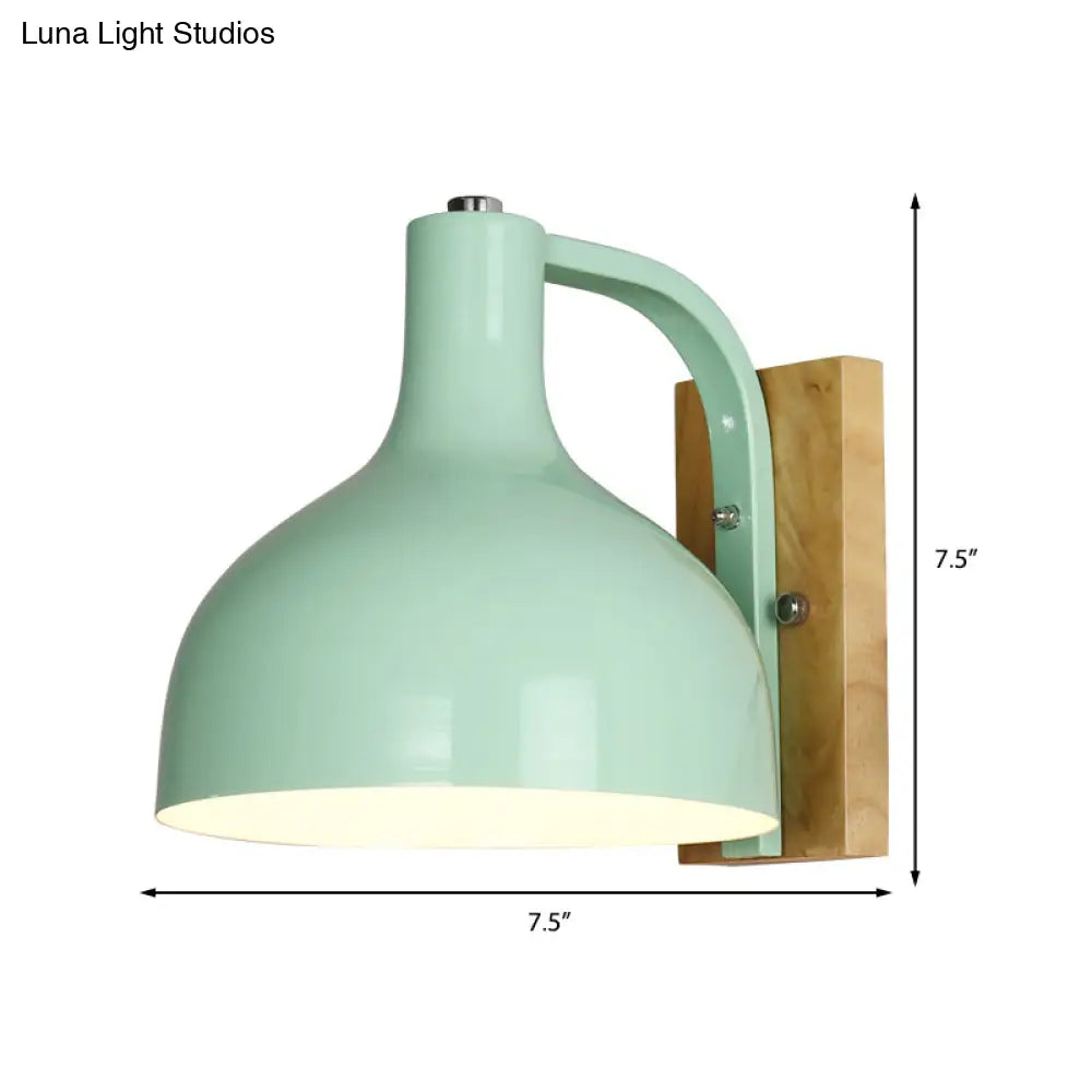 DecorBites™ DecorBites™ Nordic Wall-Mounted Barn Shade Light with 1 Head and 7.5" Width - Perfect for Bedroom or Bedside in White, Pink, Blue, or Green