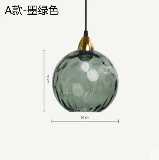 Nordic Water Grain Colored Glass Globe Pendant Light - Decorbites