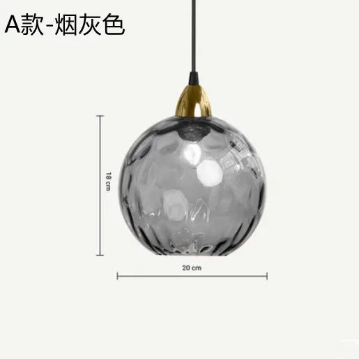 Nordic Water Grain Colored Glass Globe Pendant Light - Decorbites