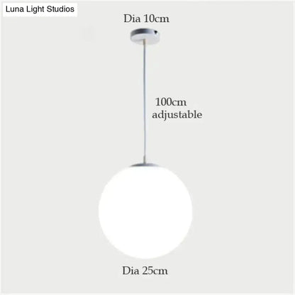 Decorbites nordic white glass ball pendant lights with frosted glass globe and chrome hardware for modern interiors