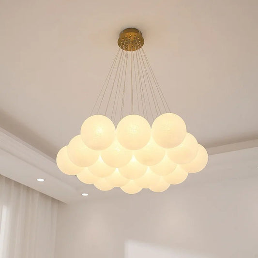 Nordic White Glass Globe Cluster Pendant Light - Decorbites