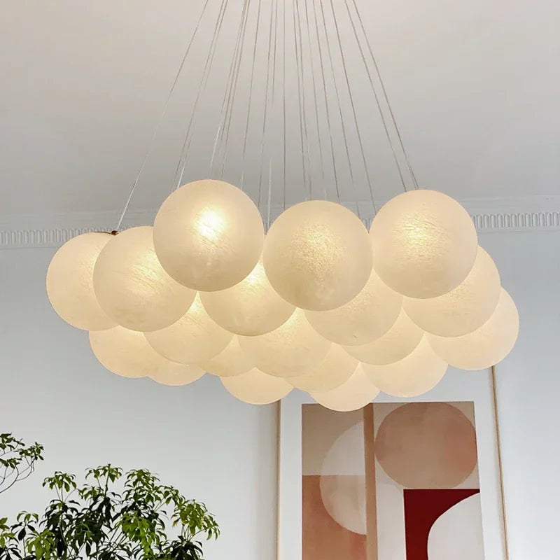 Nordic White Glass Globe Cluster Pendant Light