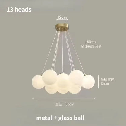 Nordic White Glass Globe Cluster Pendant Light - Decorbites
