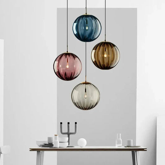 Nordic White Glass Globe Pendant Light - Decorbites