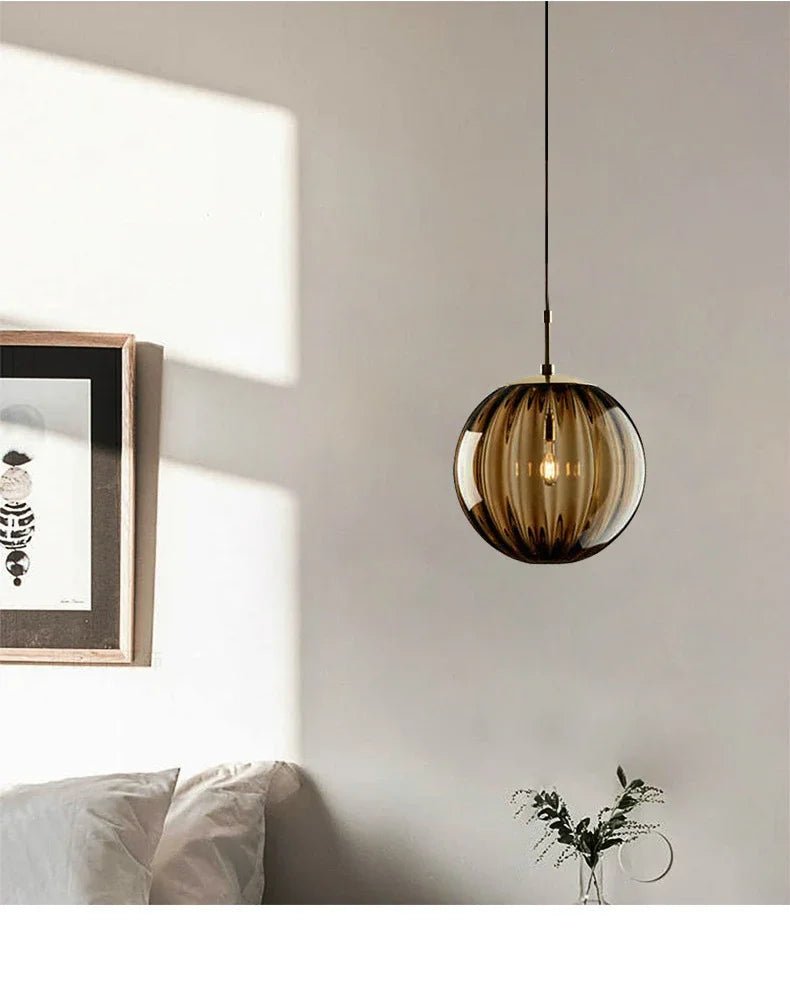 Nordic White Glass Globe Pendant Light - Decorbites