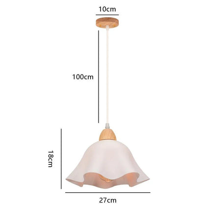Nordic White Iron Pendant Light With Wood Accent - Decorbites