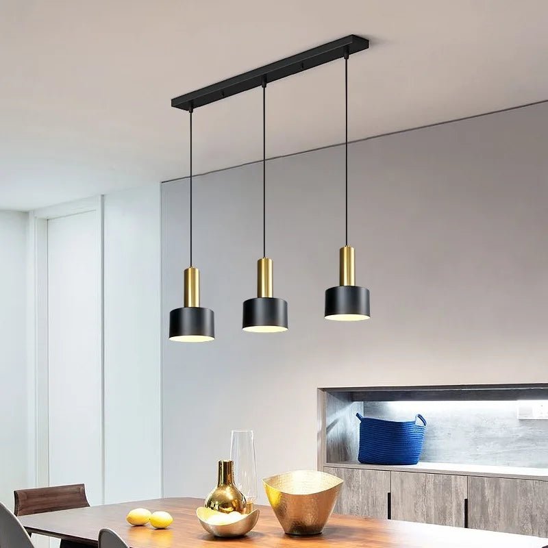 Nordic White Metal Pendant Light in Brushed Nickel - Decorbites