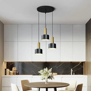 Nordic White Metal Pendant Light in Brushed Nickel - Decorbites