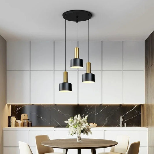 Nordic White Metal Pendant Light in Brushed Nickel - Decorbites