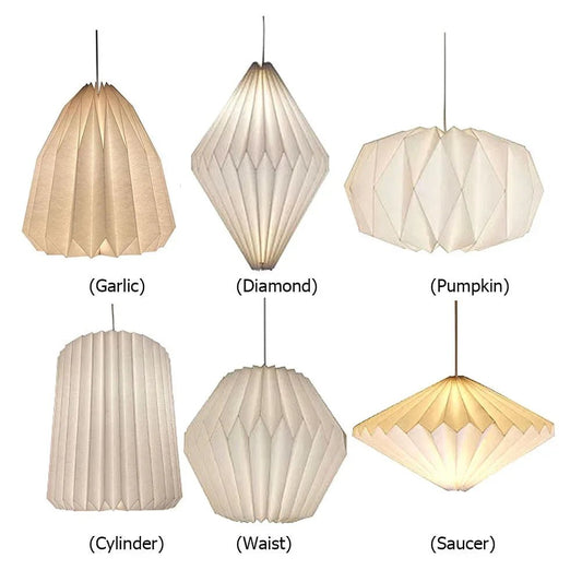 Nordic White Origami Paper Pendant Lamp Shade - Decorbites