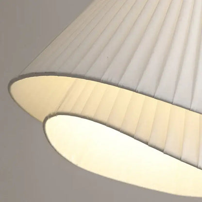 Off-white pleated decorbites cream fabric led pendant chandelier with soft diffused glow for bedroom light decor