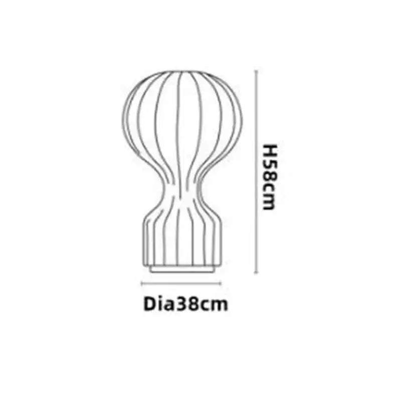 A nordic white ribbed hot air balloon table lamp with glass shade and base for bedroom decorbites gatto silk lighting