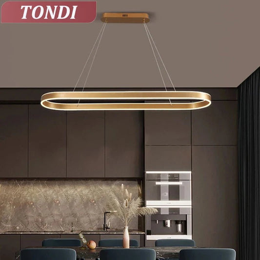 Nordic White Ring Aluminum LED Pendant Light - Decorbites