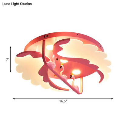 DecorBites™ DecorBites™ Nordic Wind Wing Ceiling Mount Light - Bird Metal Pink LED Lamp for Girls Room