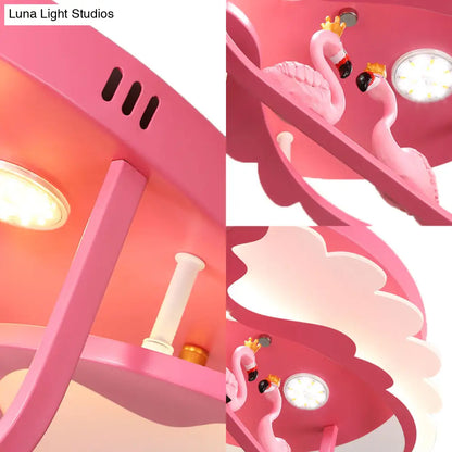 DecorBites™ DecorBites™ Nordic Wind Wing Ceiling Mount Light - Bird Metal Pink LED Lamp for Girls Room
