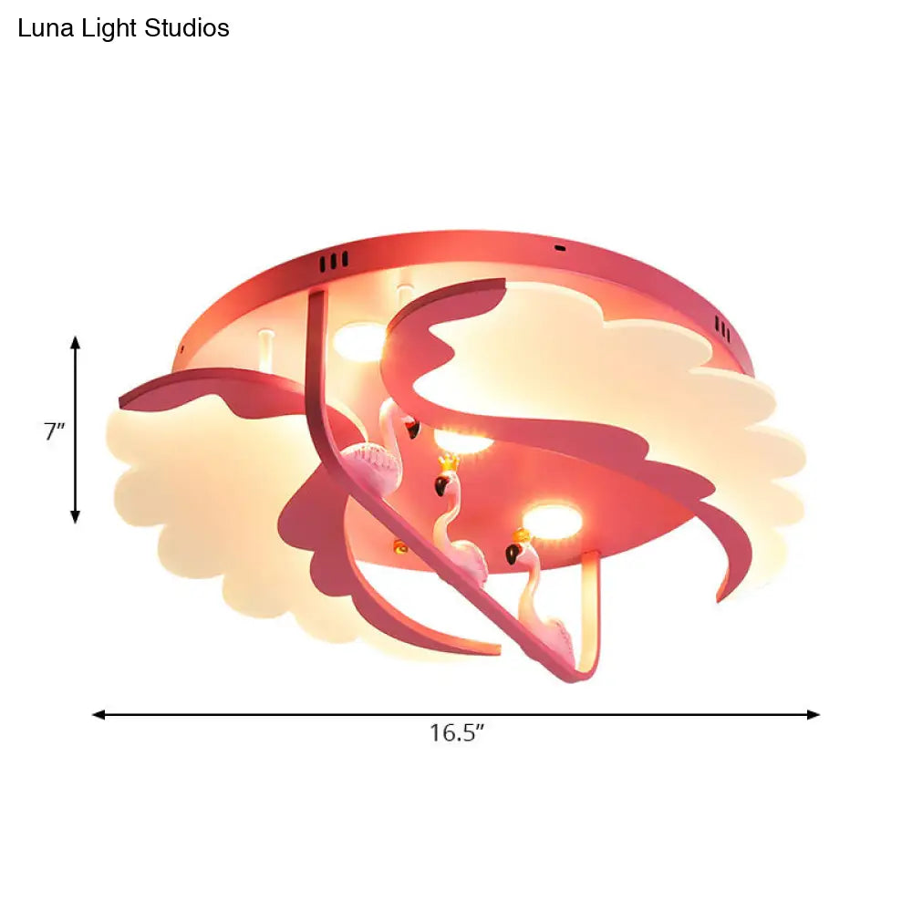 DecorBites™ DecorBites™ Nordic Wind Wing Ceiling Mount Light - Bird Metal Pink LED Lamp for Girls Room