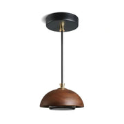 Nordic Wood And Acrylic Pendant Light In Brown - Decorbites