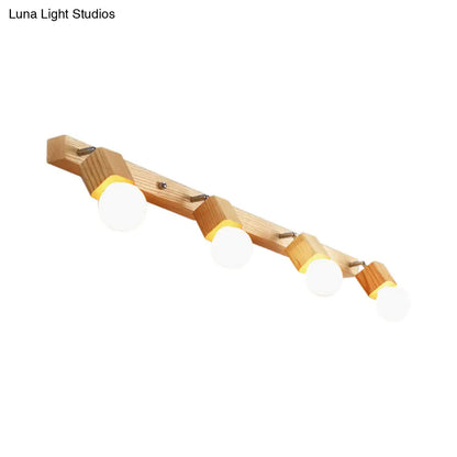 DecorBites™ DecorBites™ Nordic Wood Bare Bulb Vanity Lamp - Adjustable Beige Wall Mount Light (2/4/5 Bulb Options)