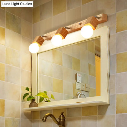 DecorBites™ DecorBites™ Nordic Wood Bare Bulb Vanity Lamp - Adjustable Beige Wall Mount Light (2/4/5 Bulb Options)