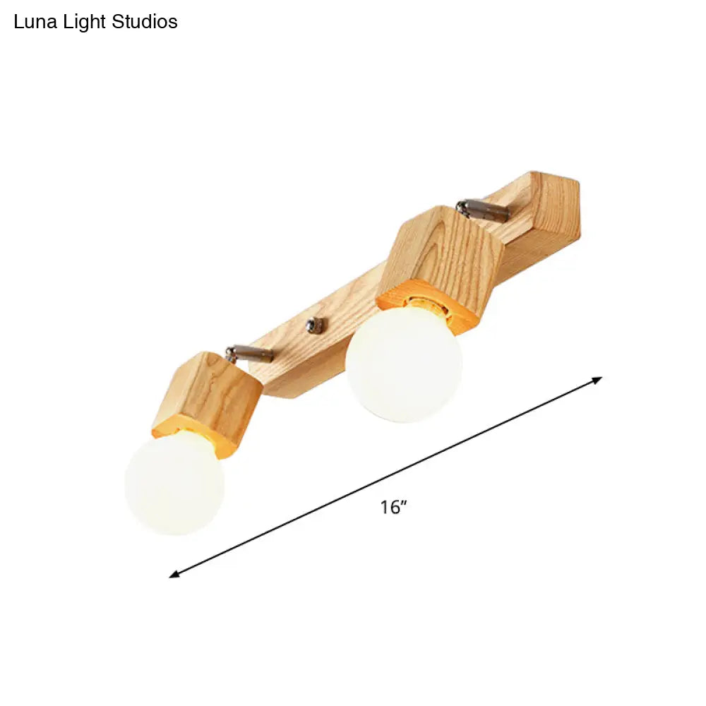 DecorBites™ DecorBites™ Nordic Wood Bare Bulb Vanity Lamp - Adjustable Beige Wall Mount Light (2/4/5 Bulb Options)
