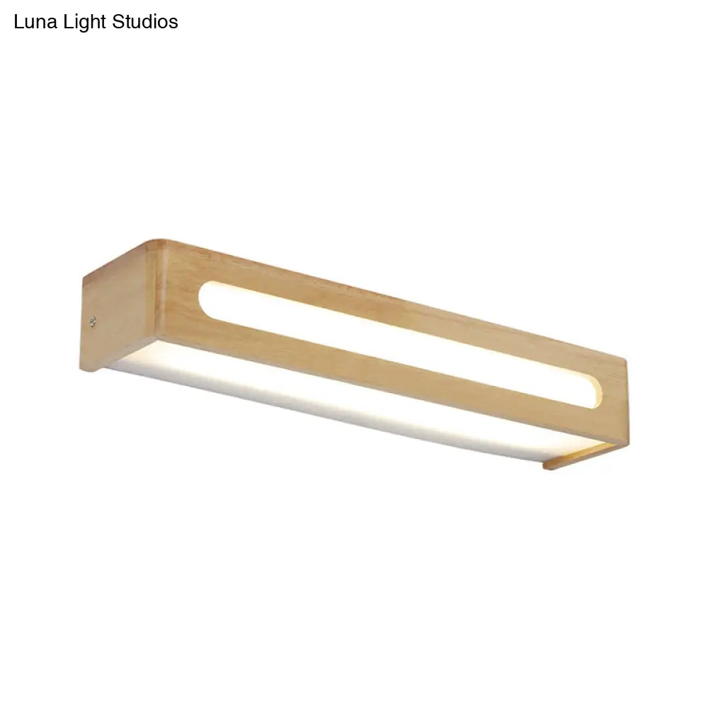 DecorBites™ DecorBites™ Nordic Wood LED Bathroom Vanity Wall Light - Rectangular Flush Mount Sconce (12"/19.5"/23.5" Wide)