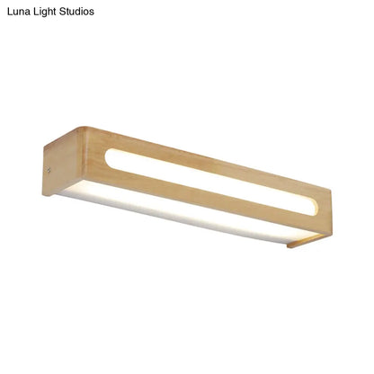 DecorBites™ DecorBites™ Nordic Wood LED Bathroom Vanity Wall Light - Rectangular Flush Mount Sconce (12"/19.5"/23.5" Wide)