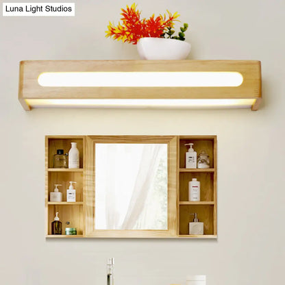DecorBites™ DecorBites™ Nordic Wood LED Bathroom Vanity Wall Light - Rectangular Flush Mount Sconce (12"/19.5"/23.5" Wide)