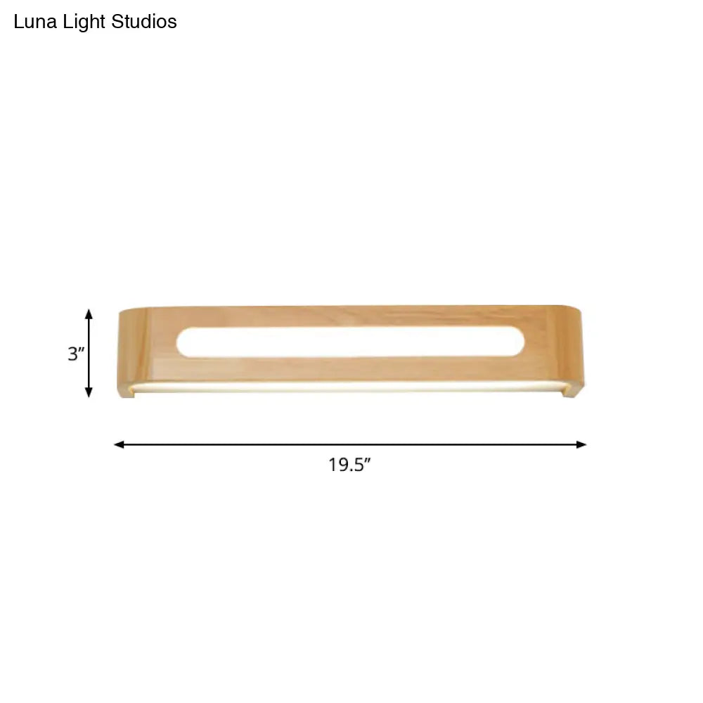 DecorBites™ DecorBites™ Nordic Wood LED Bathroom Vanity Wall Light - Rectangular Flush Mount Sconce (12"/19.5"/23.5" Wide)