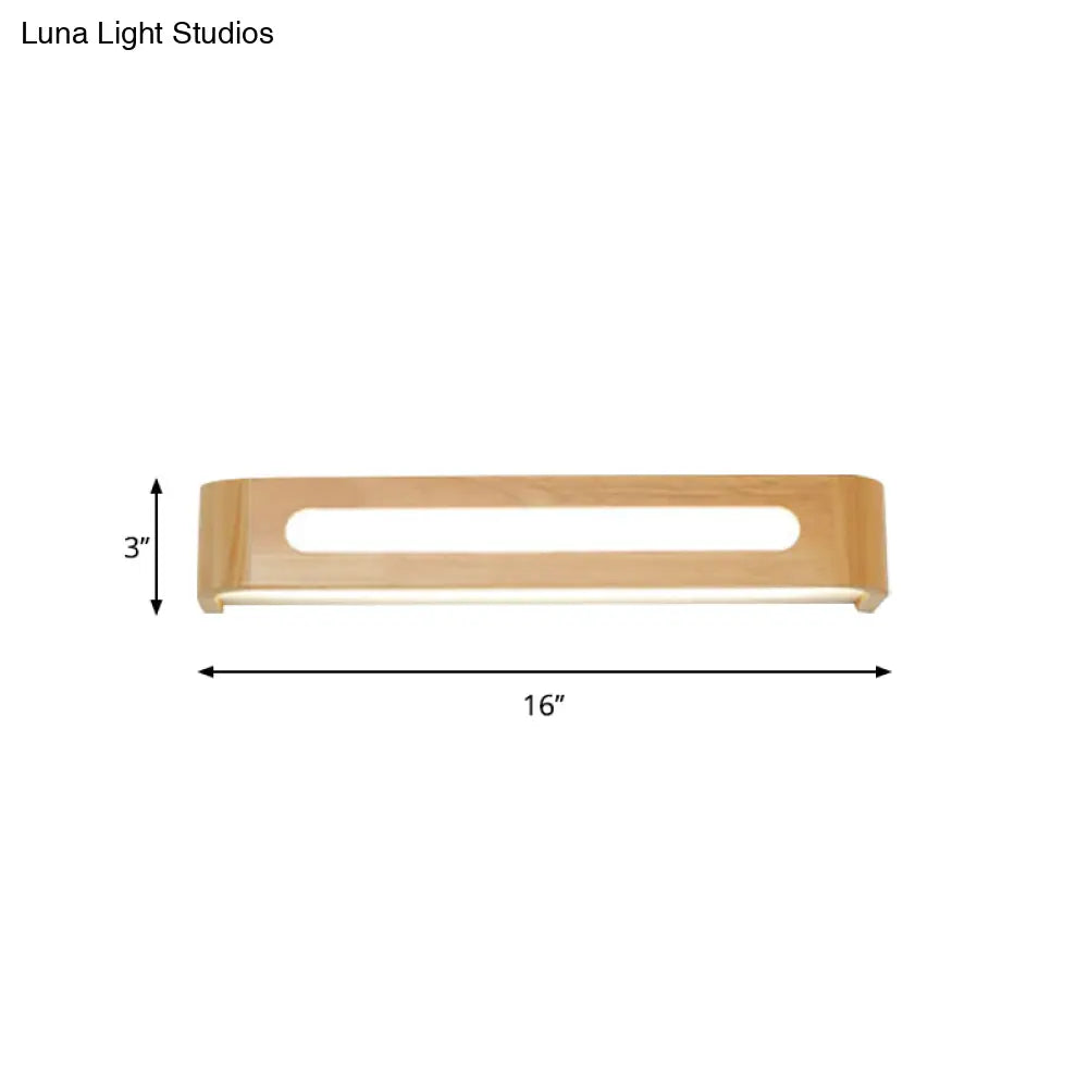 DecorBites™ DecorBites™ Nordic Wood LED Bathroom Vanity Wall Light - Rectangular Flush Mount Sconce (12"/19.5"/23.5" Wide)
