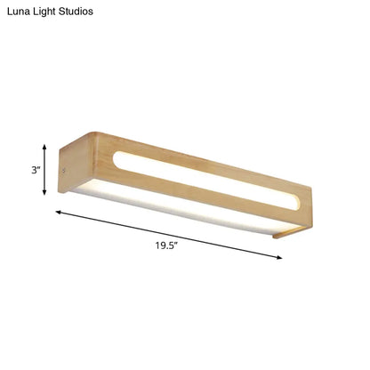 DecorBites™ DecorBites™ Nordic Wood LED Bathroom Vanity Wall Light - Rectangular Flush Mount Sconce (12"/19.5"/23.5" Wide)