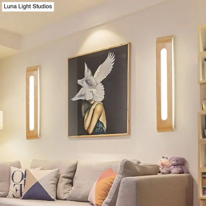 DecorBites™ DecorBites™ Nordic Wood LED Bathroom Vanity Wall Light - Rectangular Flush Mount Sconce (12"/19.5"/23.5" Wide)