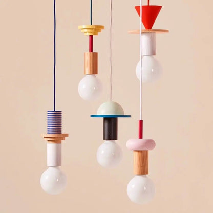 Nordic Wood Pendant Light With Iron Accent - Decorbites