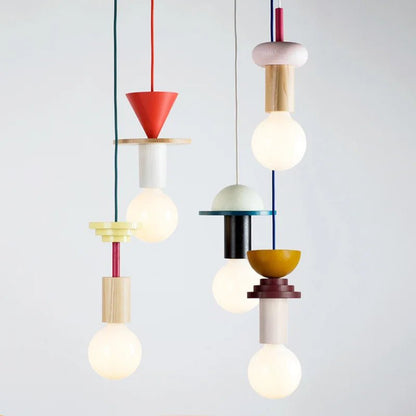 Nordic Wood Pendant Light With Iron Accent - Decorbites