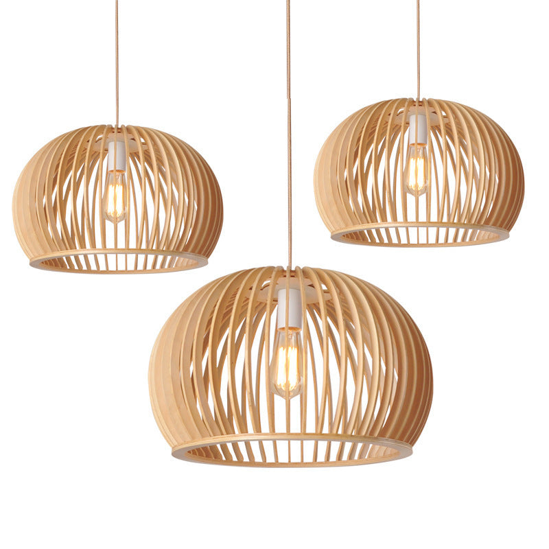 Wood Pumpkin Chandelier